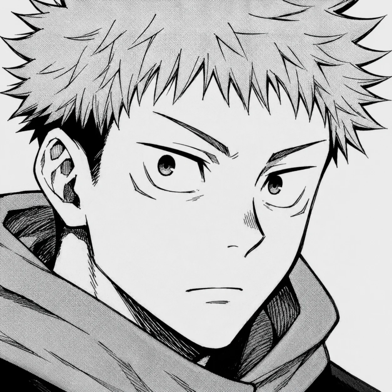 Cropped manga panel Yuji Itadori pfp icon with clean framing for Discord profile picture