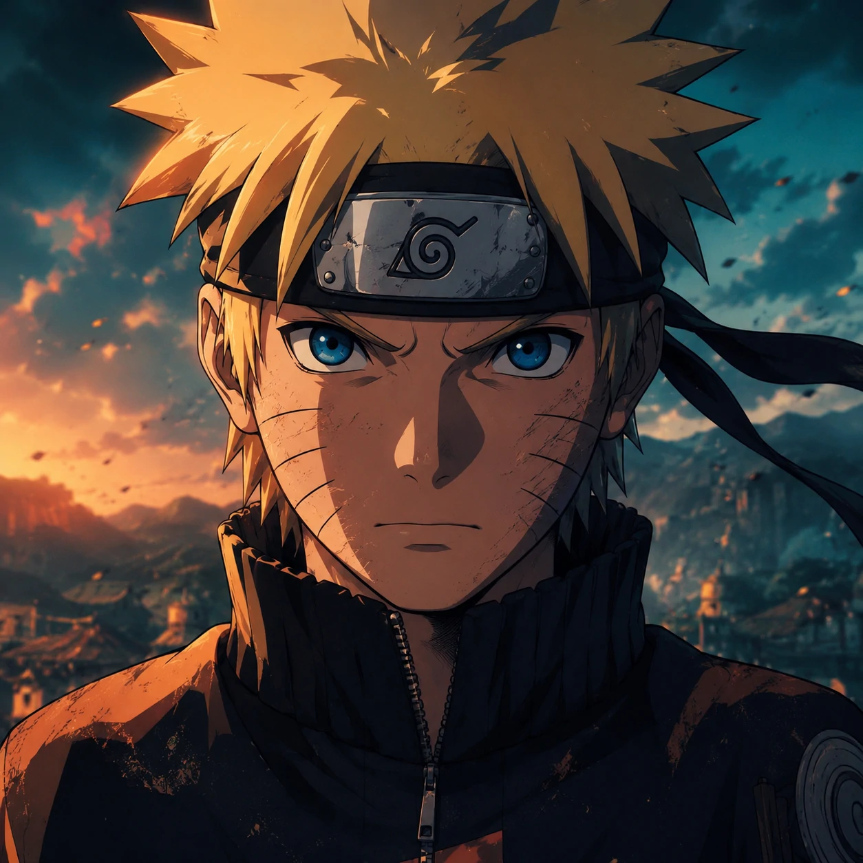 Aesthetic Shippuden Naruto PFP portrait with cinematic color grading and detailed hair