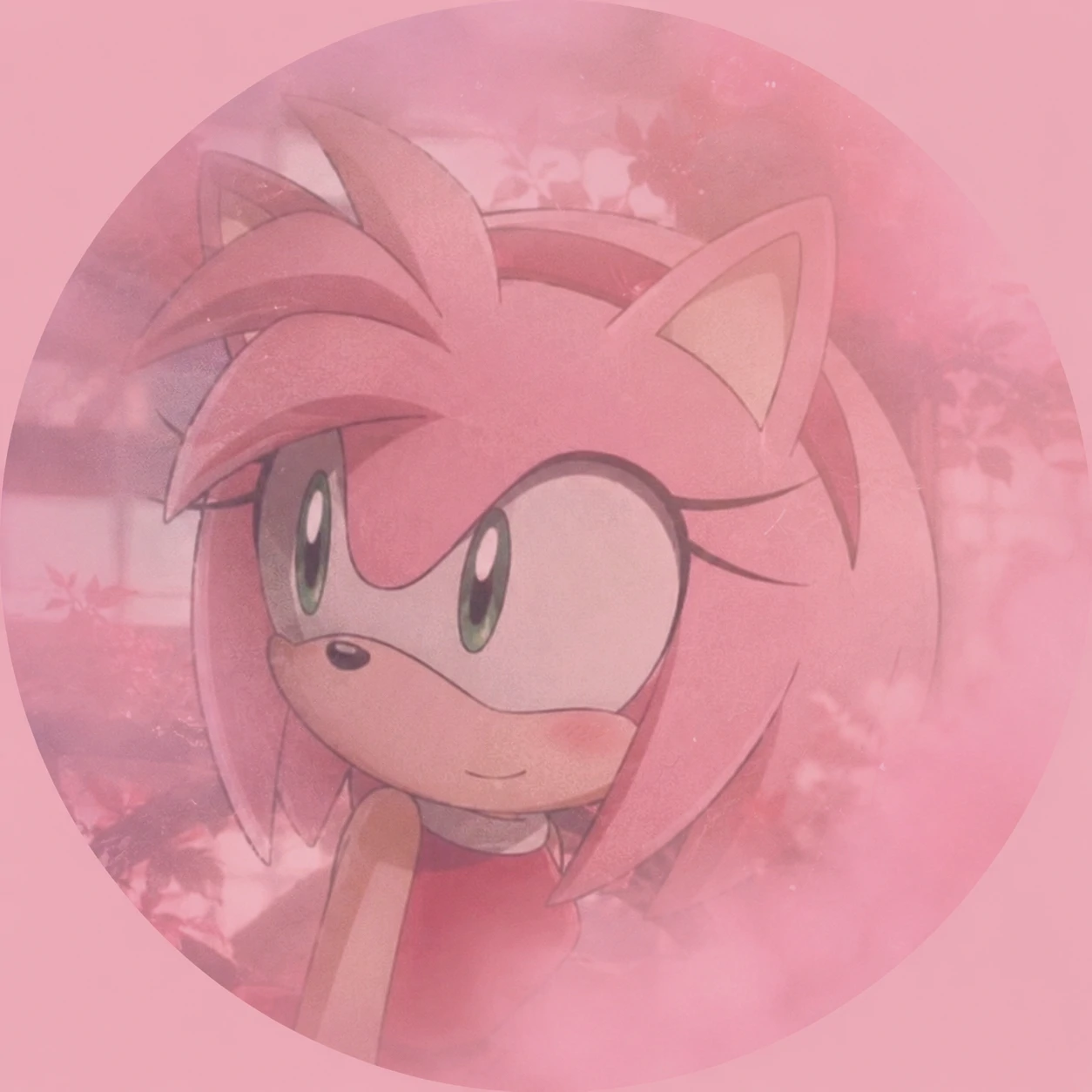 Amy Rose aesthetic PFP faded pink haze overlay icon.