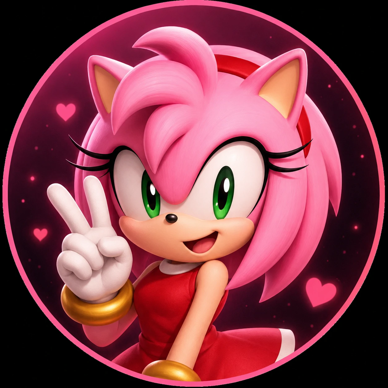 Circle-crop framed Amy Rose Discord PFP icon.