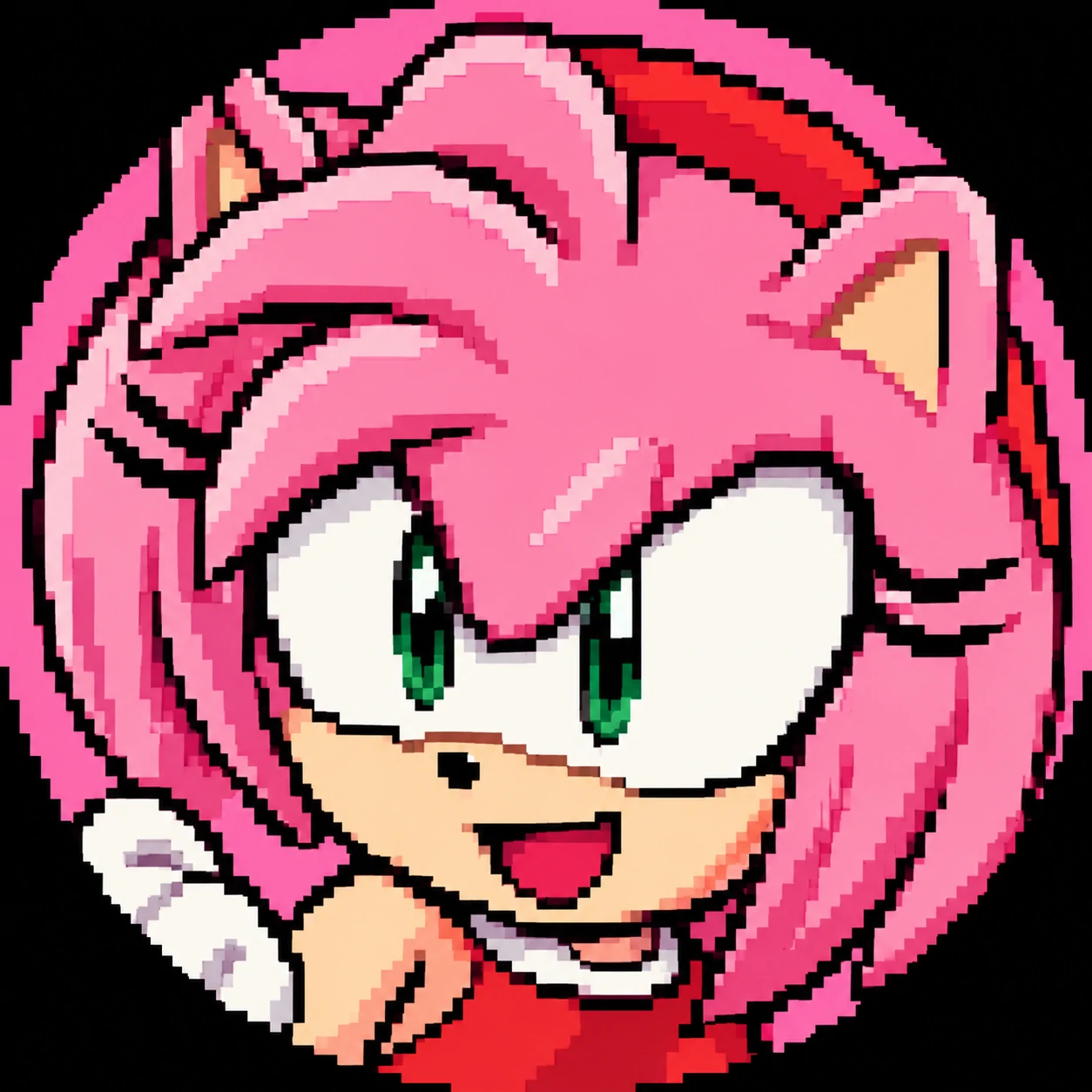 Discord-ready pixel Amy Rose PFP icon.
