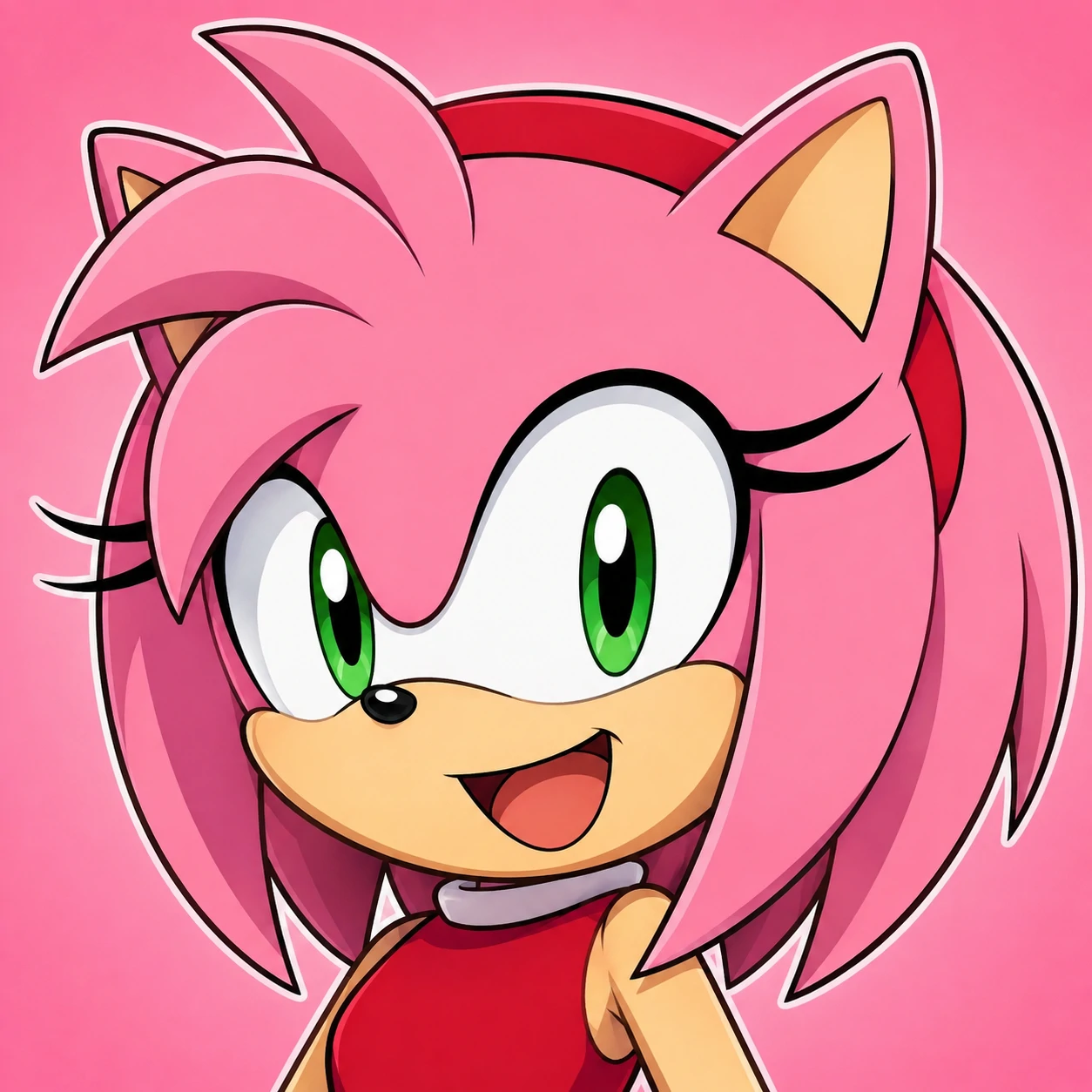 High readability Amy Rose Discord PFP icon.