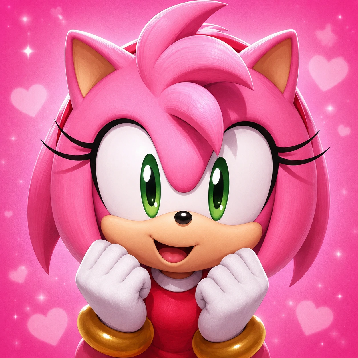 Square-crop Amy Rose Discord profile picture.