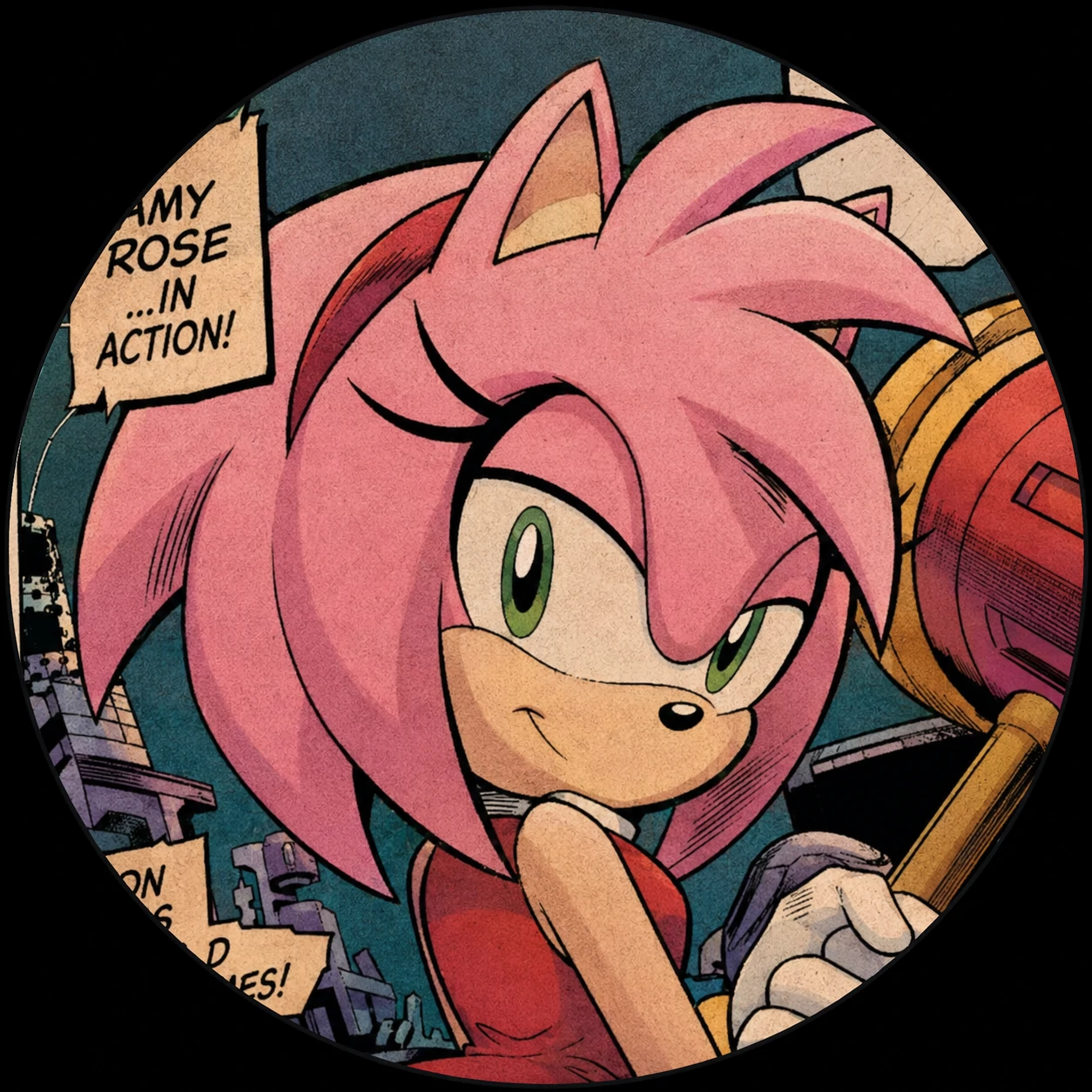 IDW Archie-style Amy Rose PFP fragment icon.