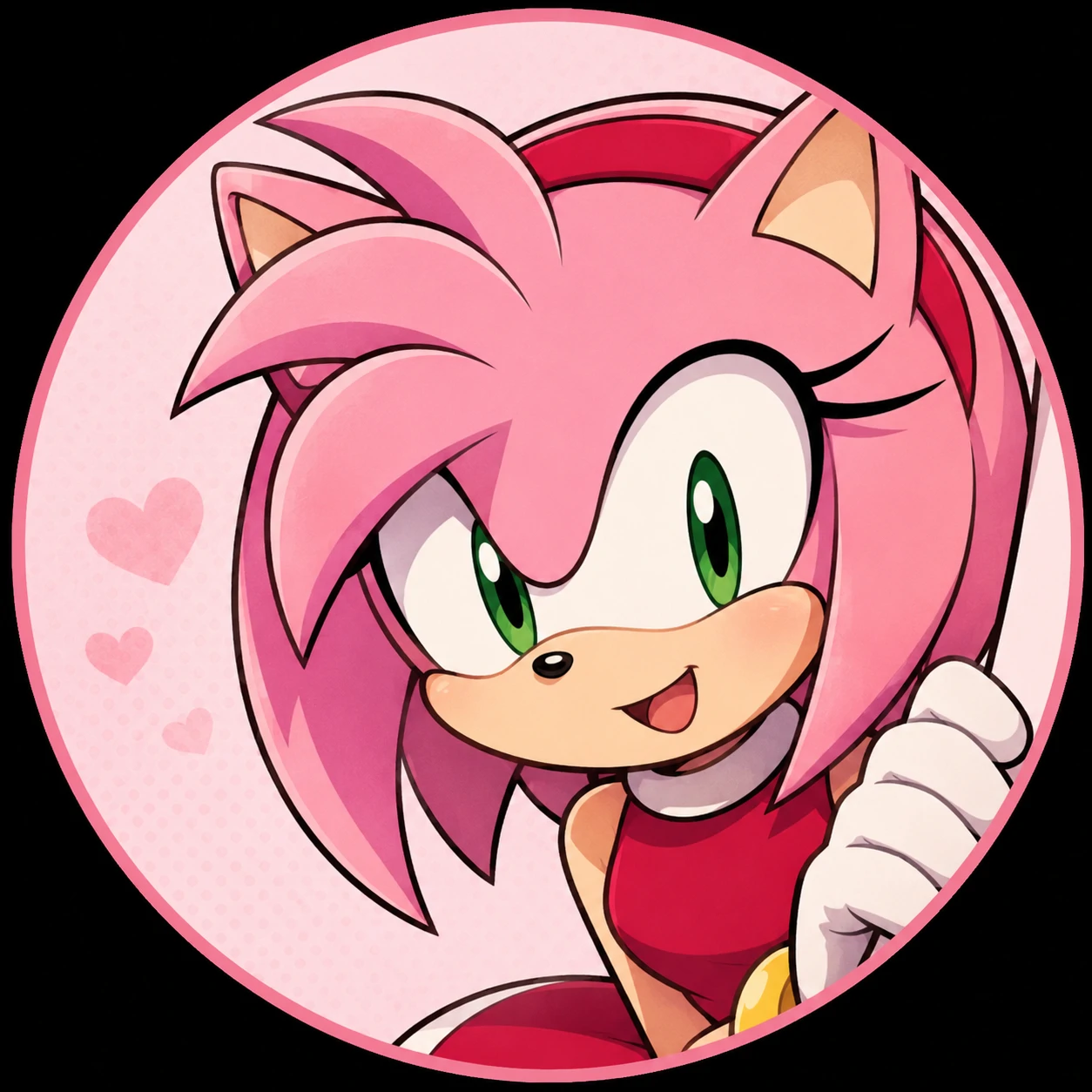 Amy Rose 2 of 2 matching Sonic sonamy PFP icon.