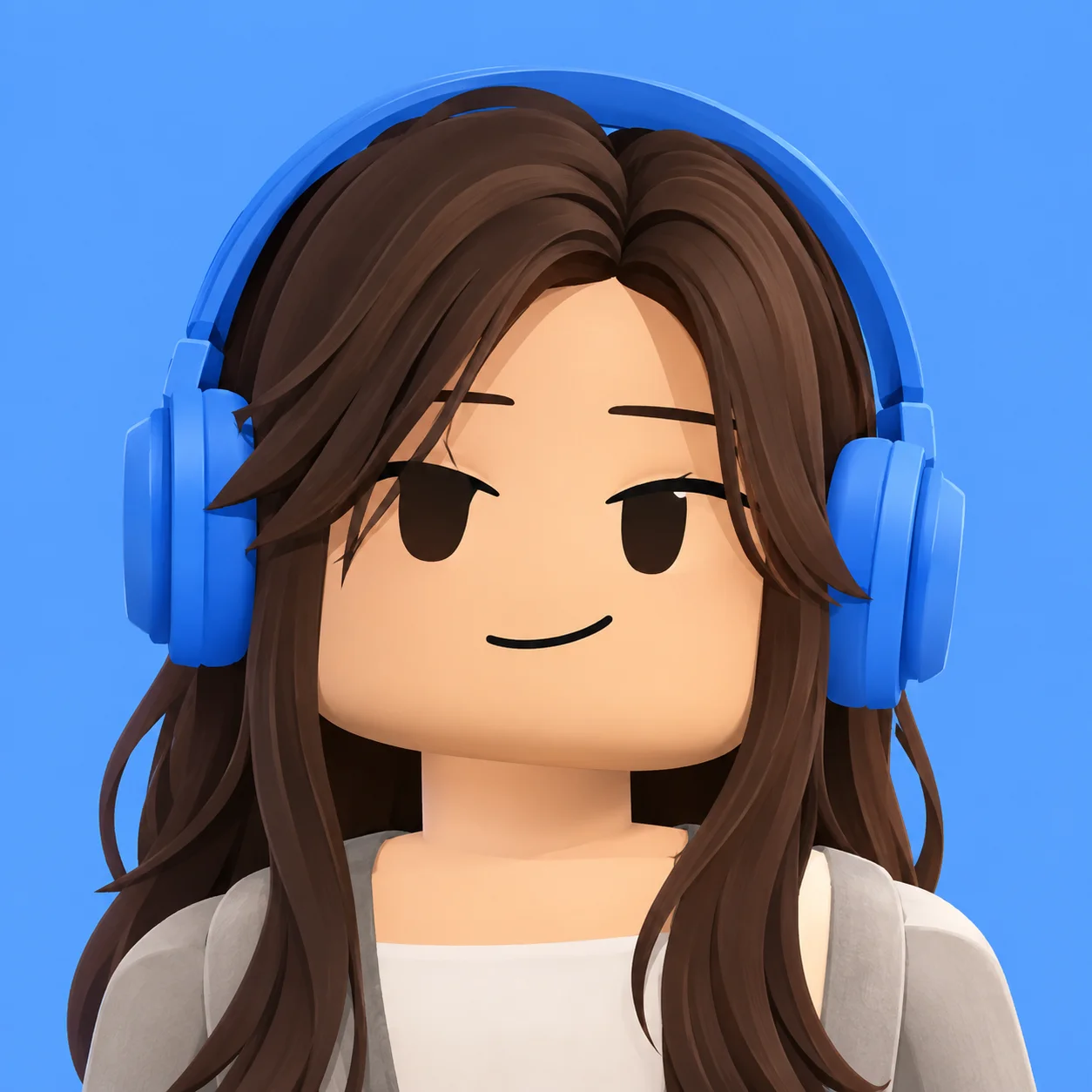 Avatar preppy profile picture with blue headphones and clean background for Discord and gaming use