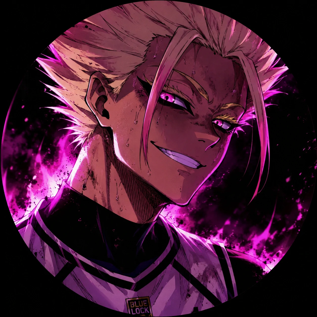 Shidou smirking with chaotic confidence in a Blue Lock PFP