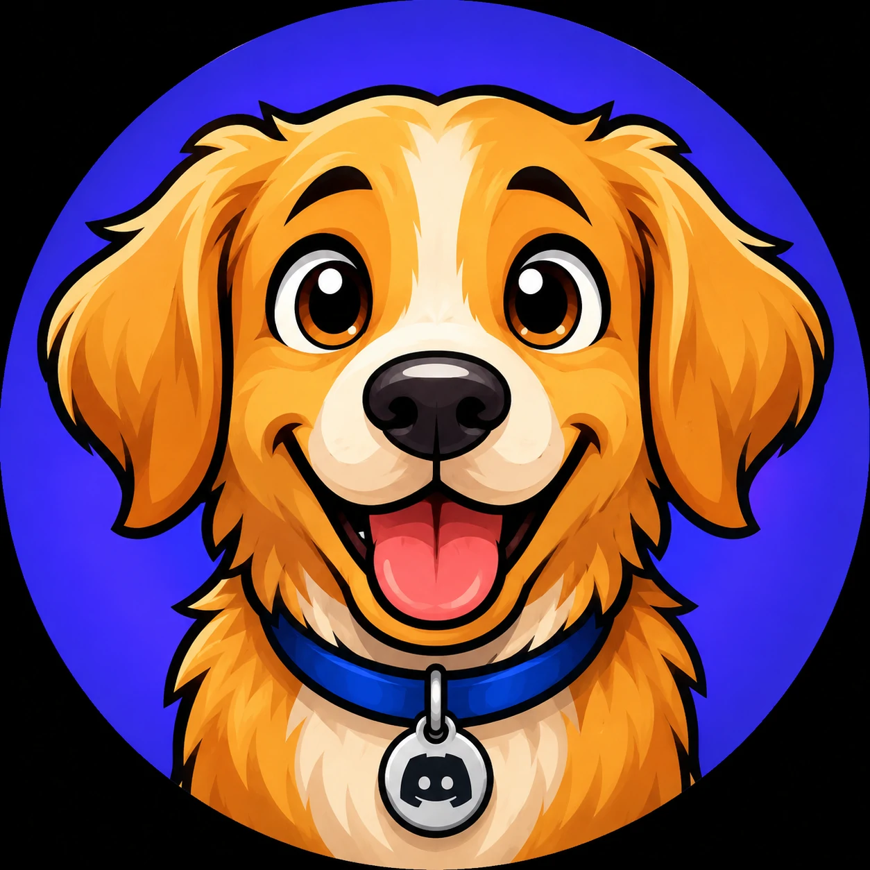 Bold dog profile picture optimized for Discord recognition in busy servers