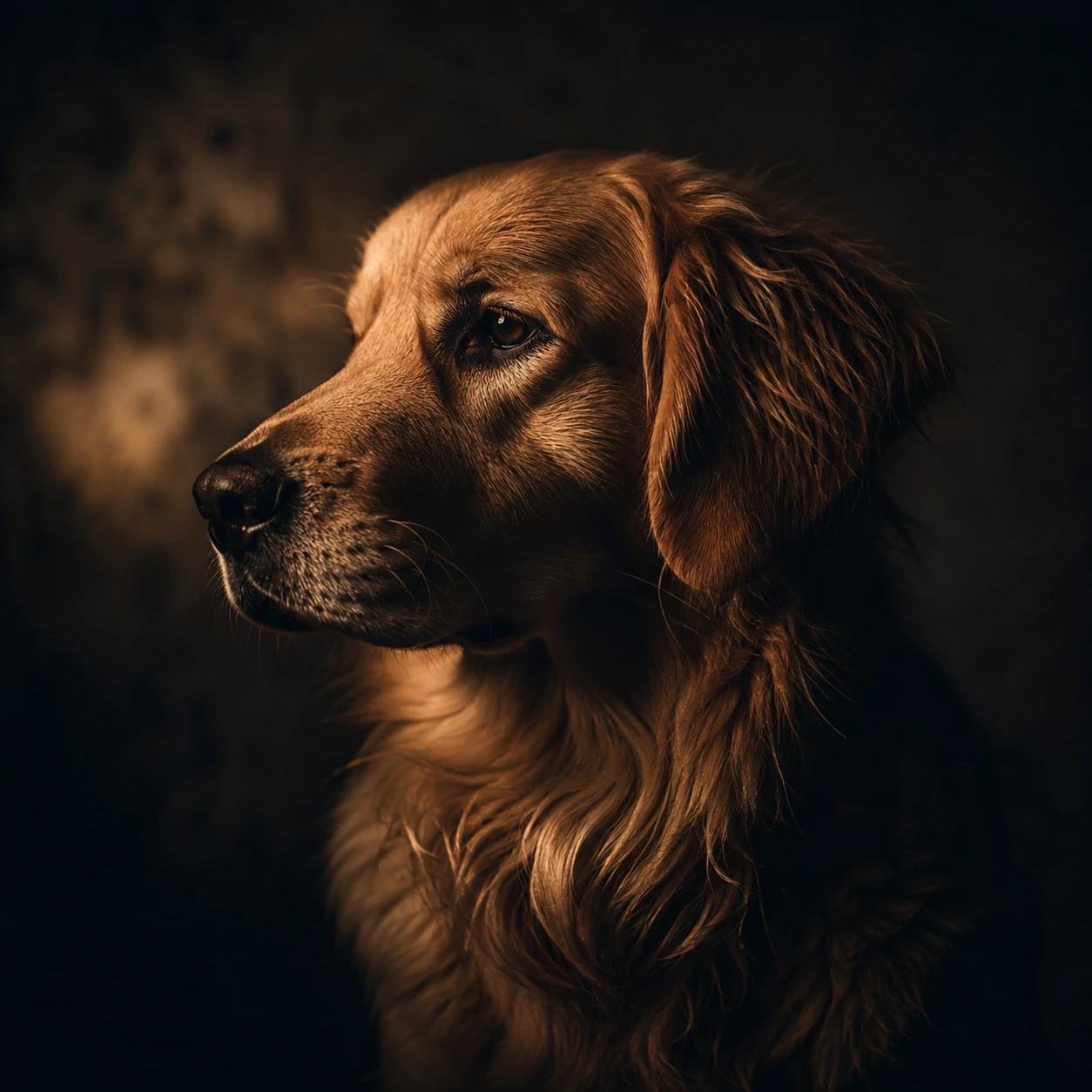 Cinematic dog portrait with cinematic lighting for an aesthetic avatar