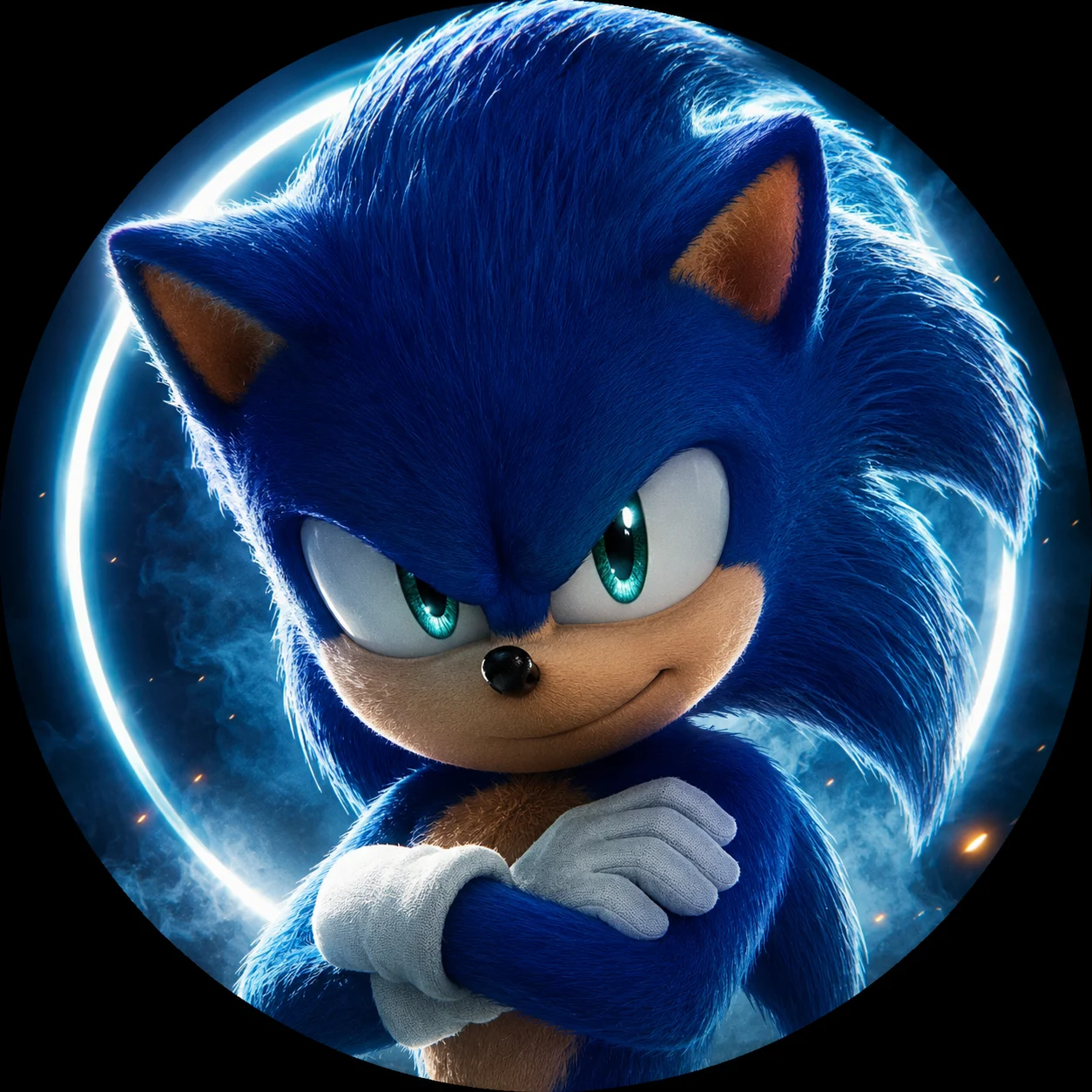 Cool aesthetic Sonic icon in a centred cinematic frame.
