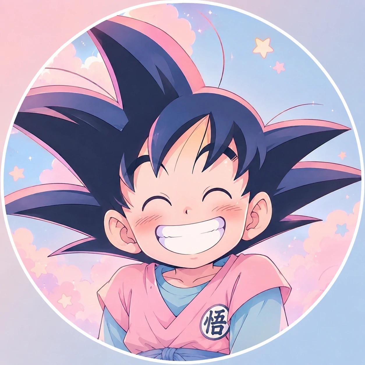 Big smile cute Goku PFP pastel aesthetic, anime avatar