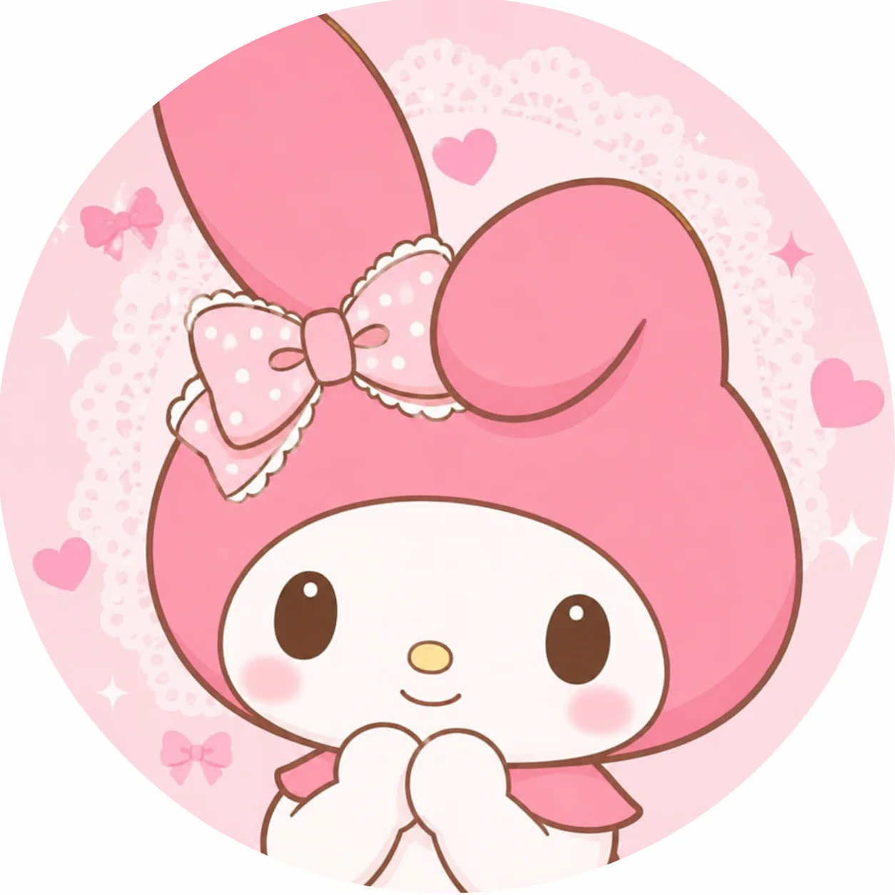 Cute My Melody Pinterest PFP with clean crop and balanced pastel background
