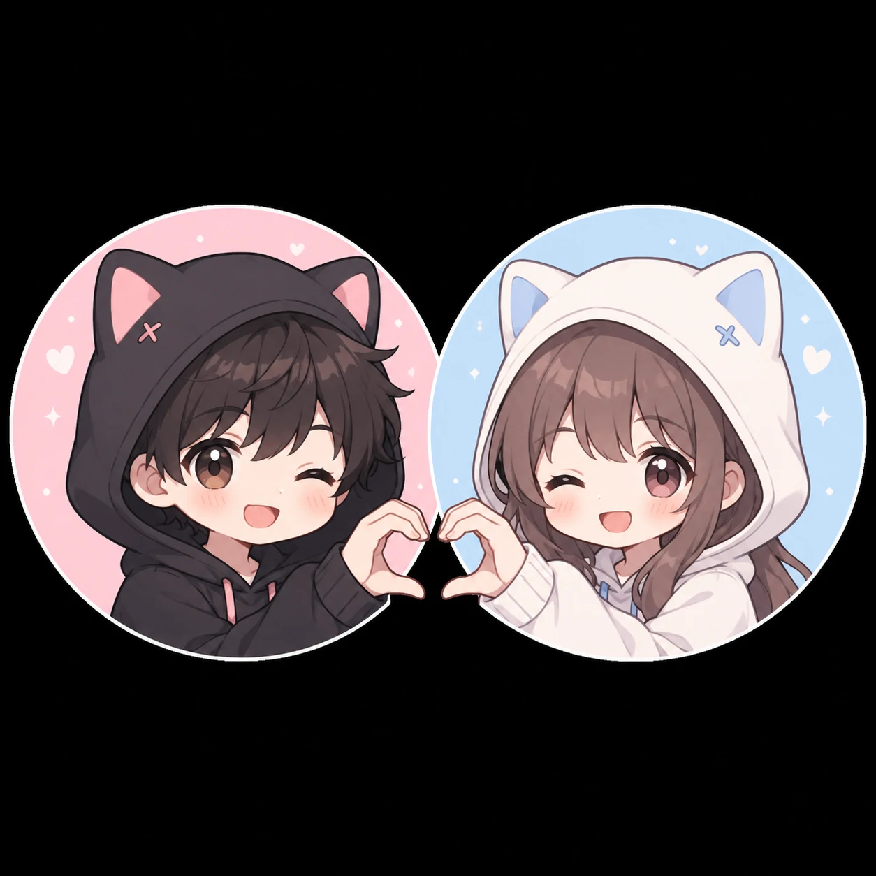 Cute matching Discord pfp crop with two coordinated pastel character icons