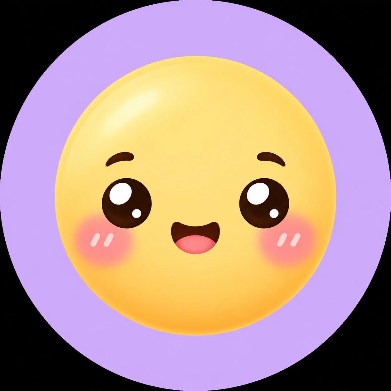 Cute Discord pfp with soft emoji face, blush cheeks, and rounded features
