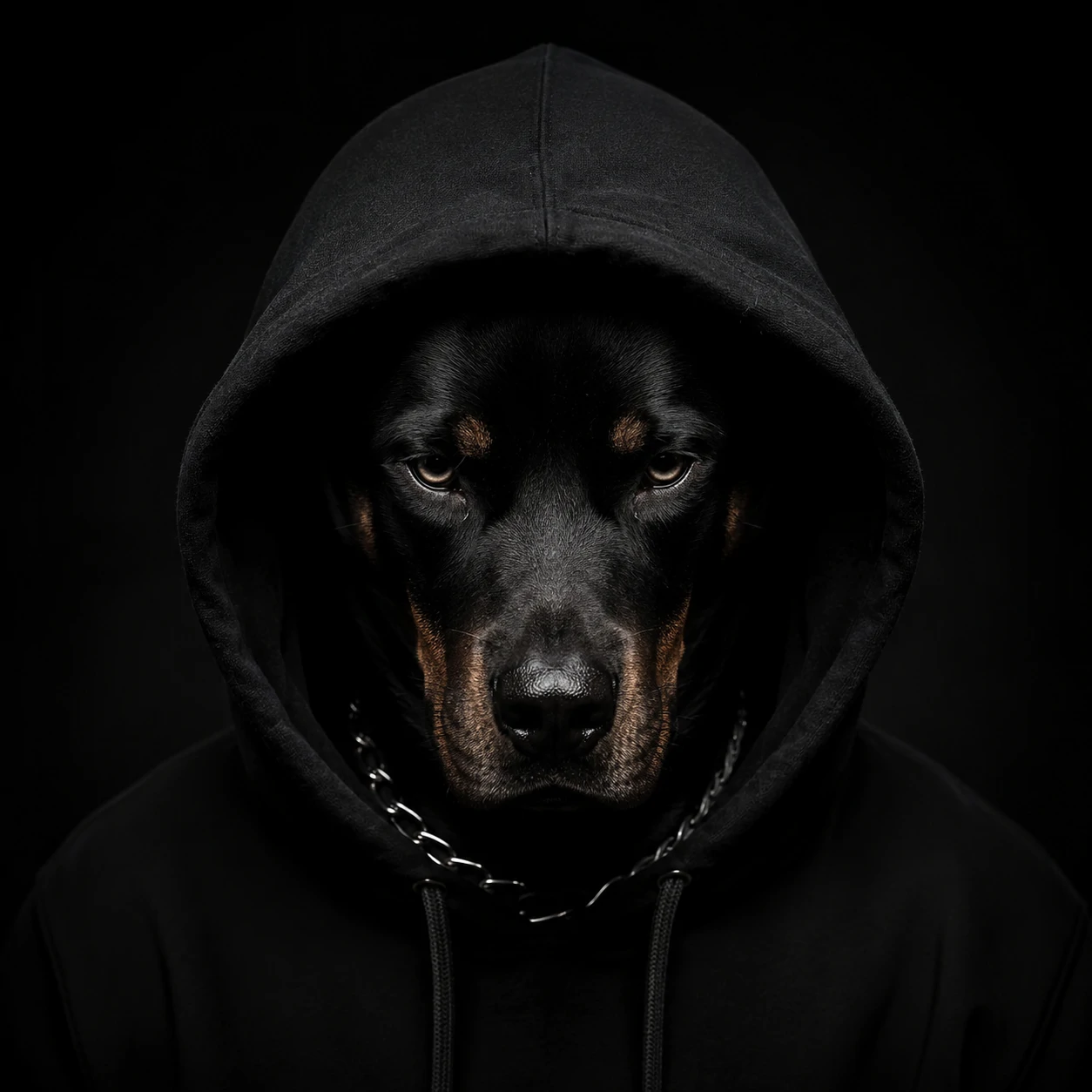 Dark aesthetic boy dog avatar with deep tones and minimal background