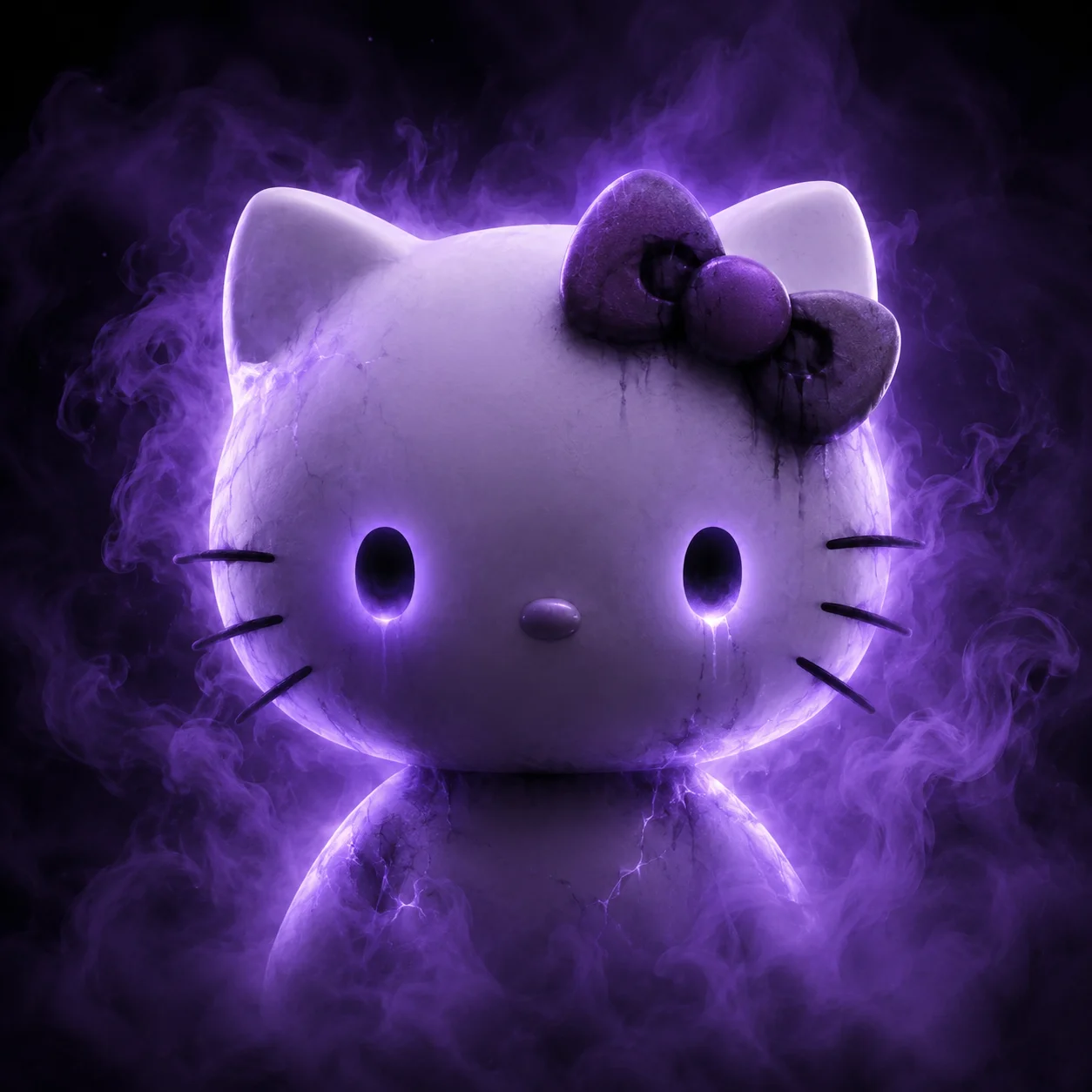 Smoky purple mystic hello kitty pfp for dark aesthetic TikTok profile picture