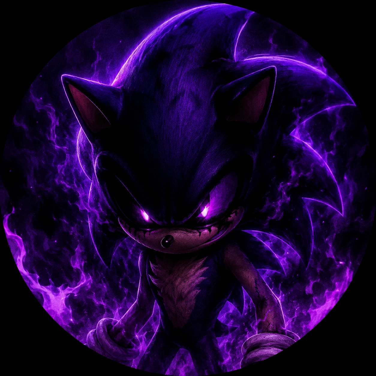 Dark purple shadow Sonic PFP with deep moody tones.