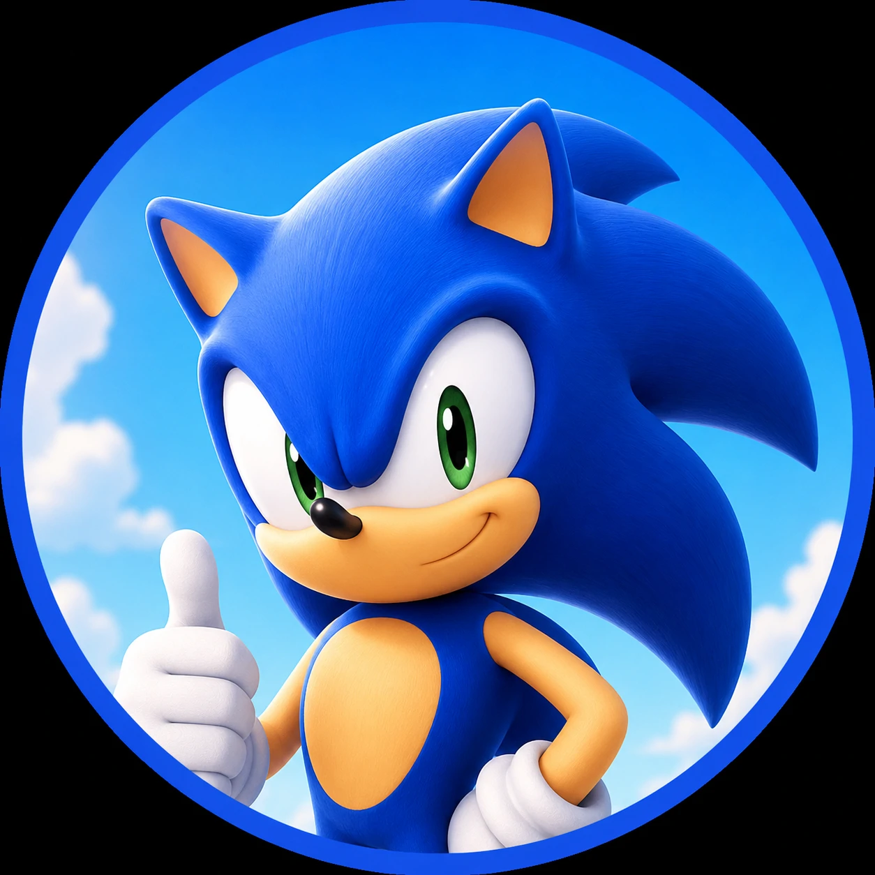 Friendly Sonic icon that feels approachable on Discord.