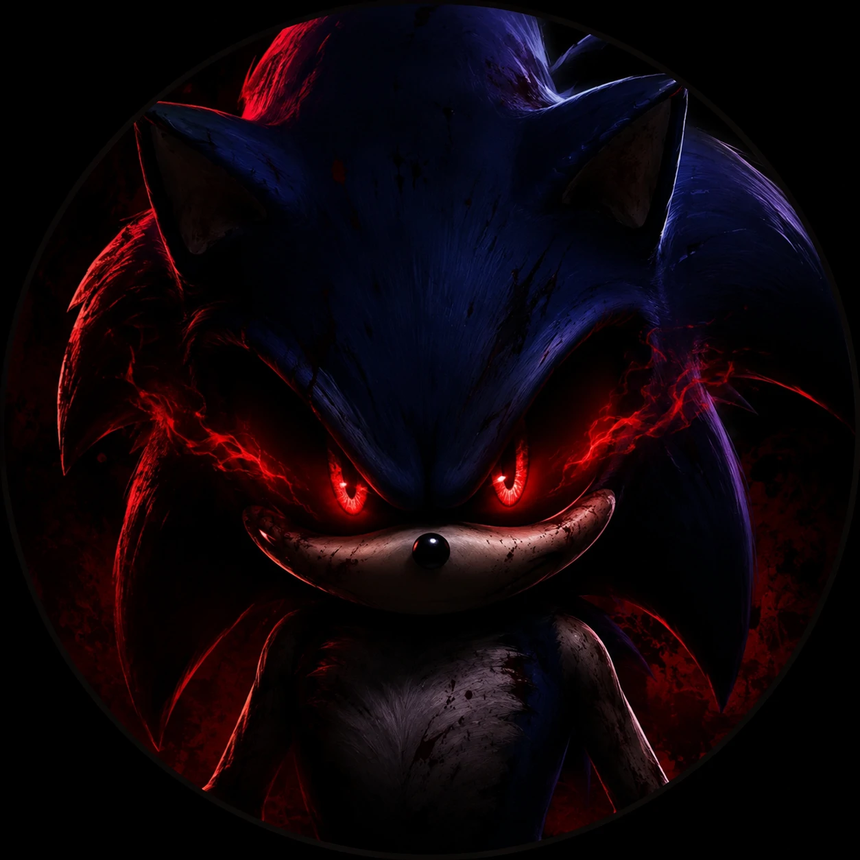Evil Sonic dark icon with menacing red eye glow.