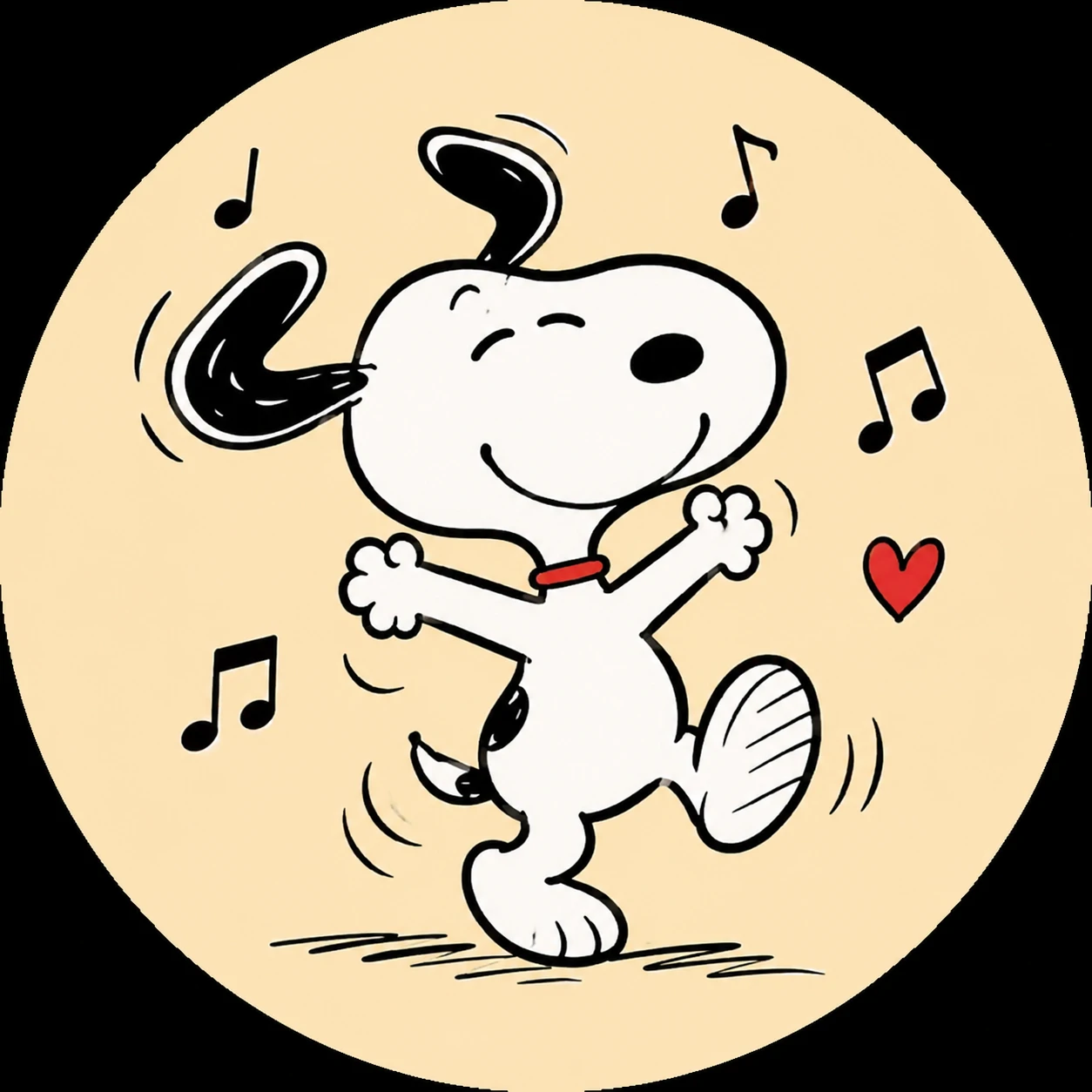 Snoopy dancing in a funny cartoon profile picture