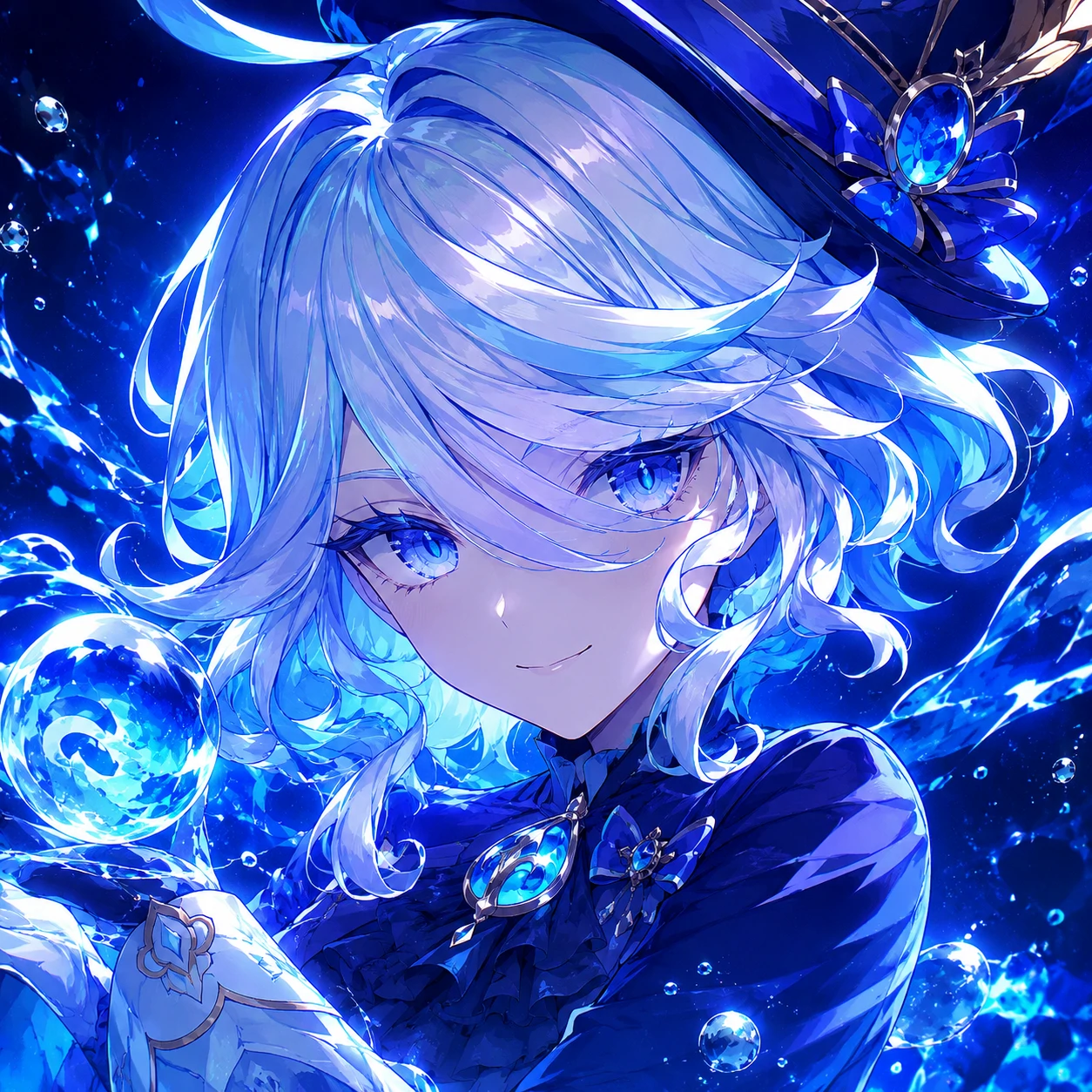 furina-4k-pfp-hydro-glow Furina 4k pfp with Hydro glow effects and high-detail anime rendering