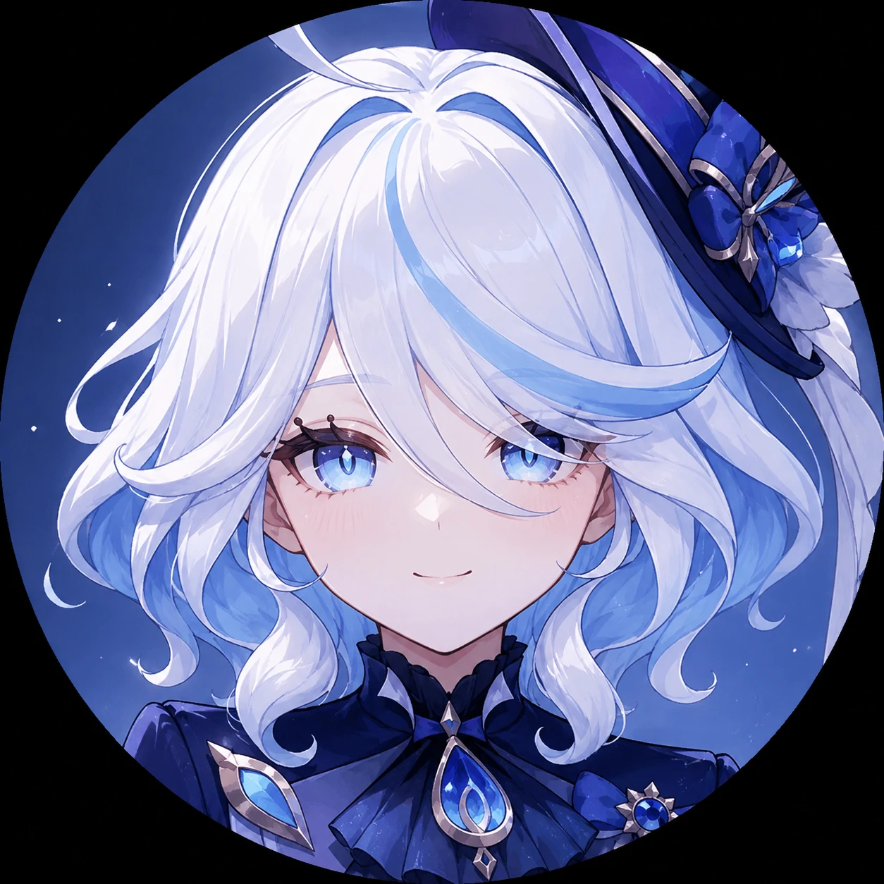 furina-discord-pfp-circle-ready Furina Discord pfp with centered face crop made for circular avatars