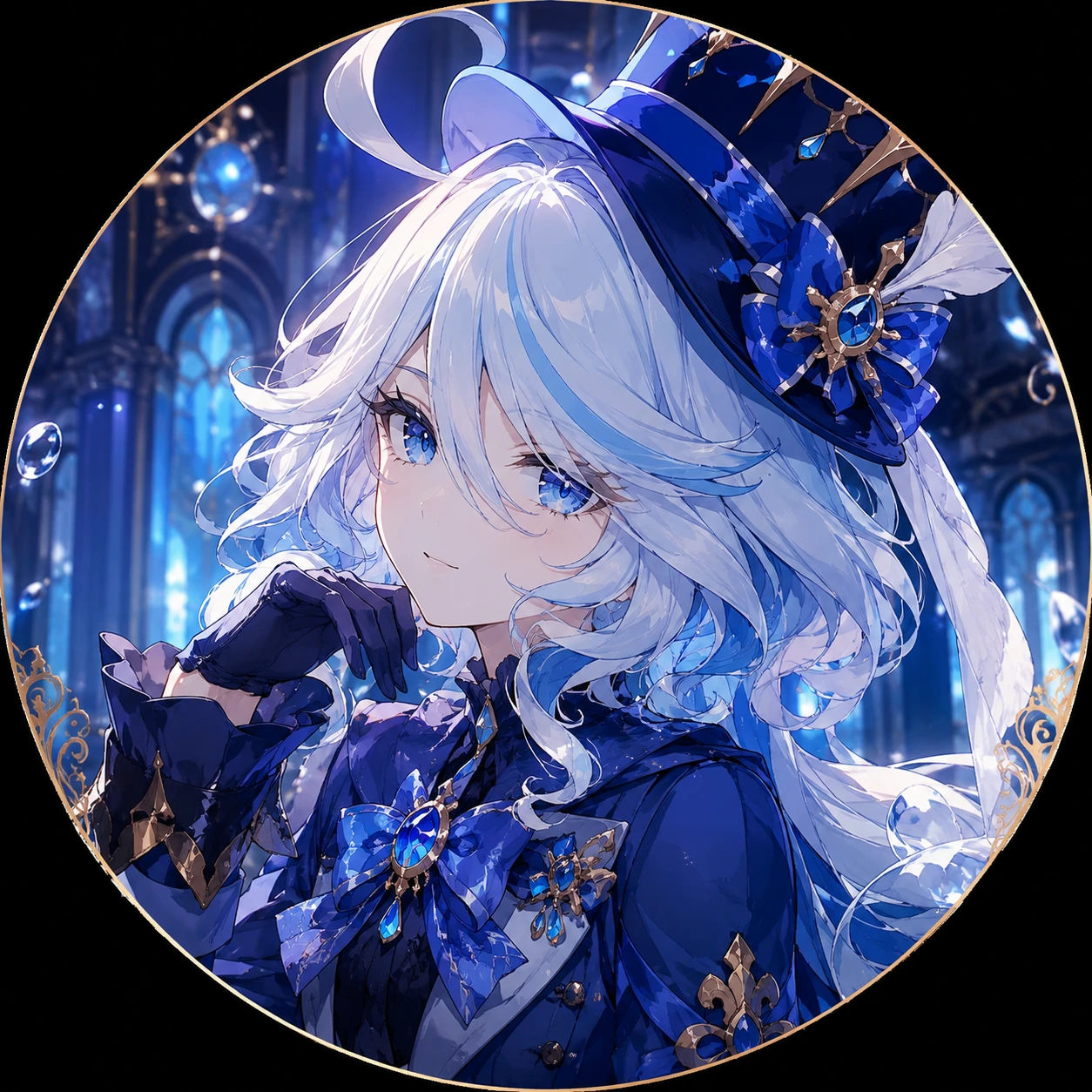 furina-fanart-pfp-fontaine-style Furina fanart profile picture inspired by Fontaine styling and elegant anime details