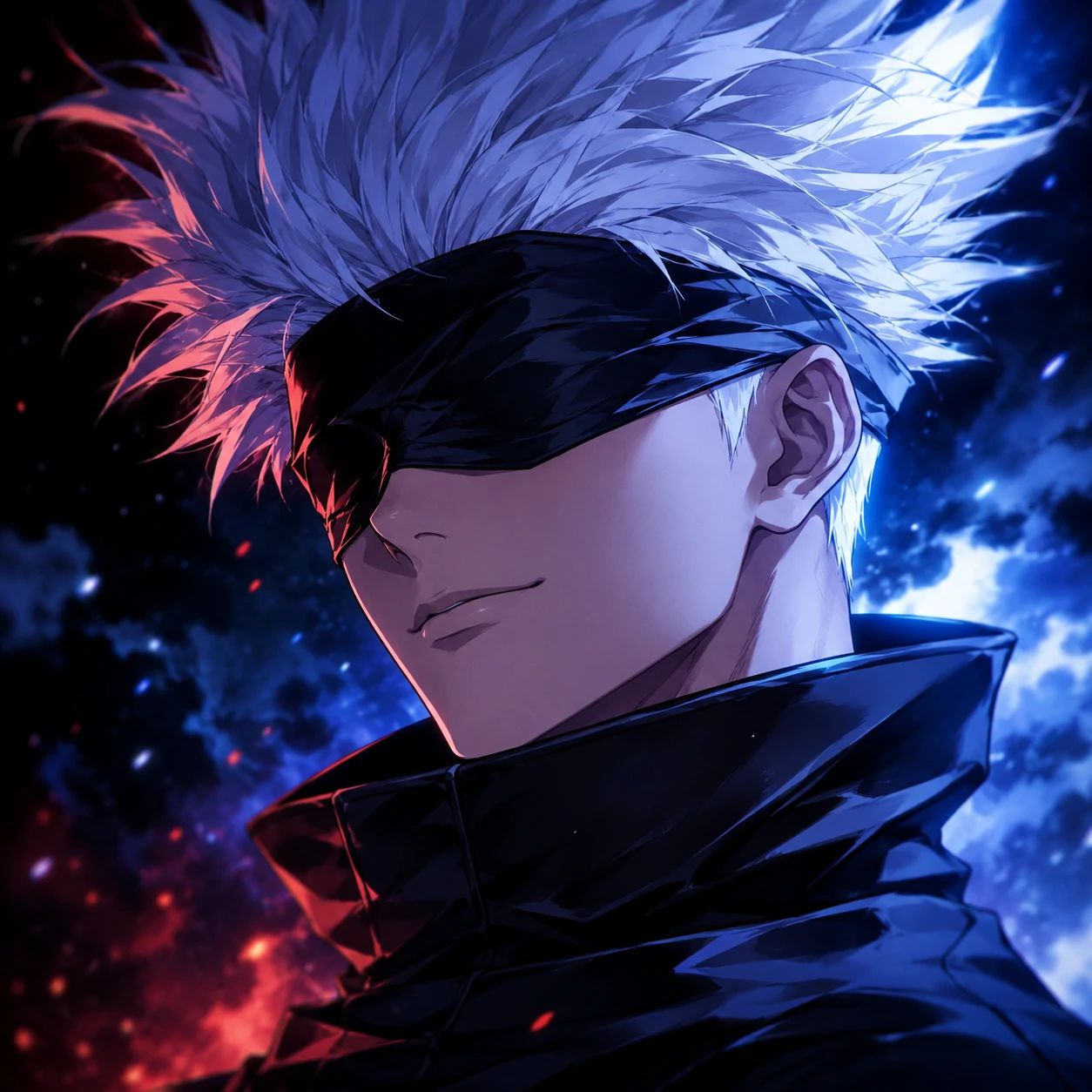 Cinematic Gojo 4K profile picture with dramatic lighting and strong anime contrast
