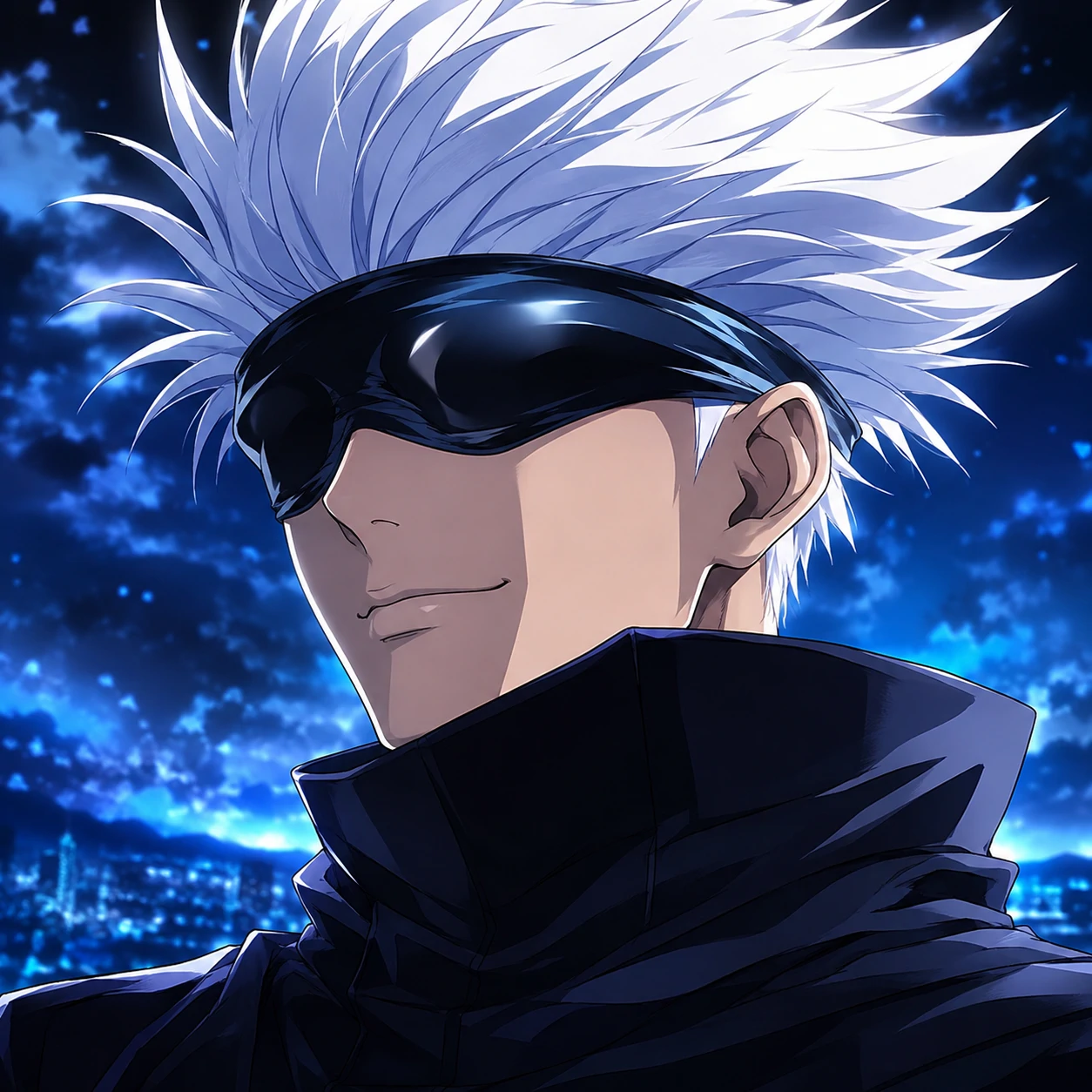 Cool Gojo 4K profile icon with crisp shades and bright white hair