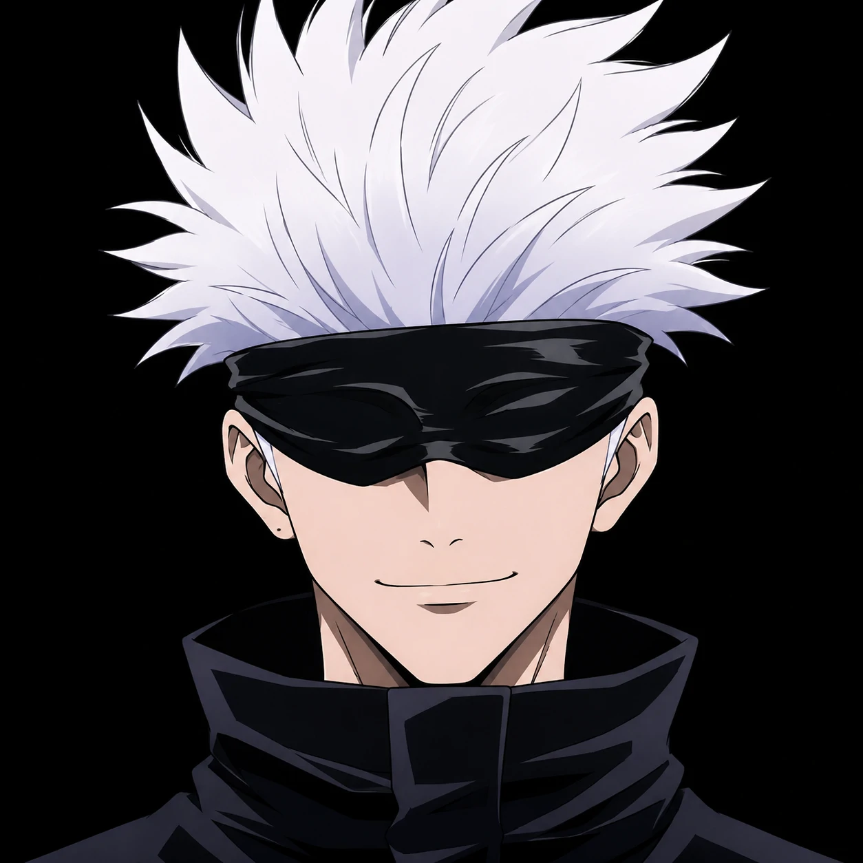 Minimal square Gojo Discord avatar with clean contrast and centered anime face
