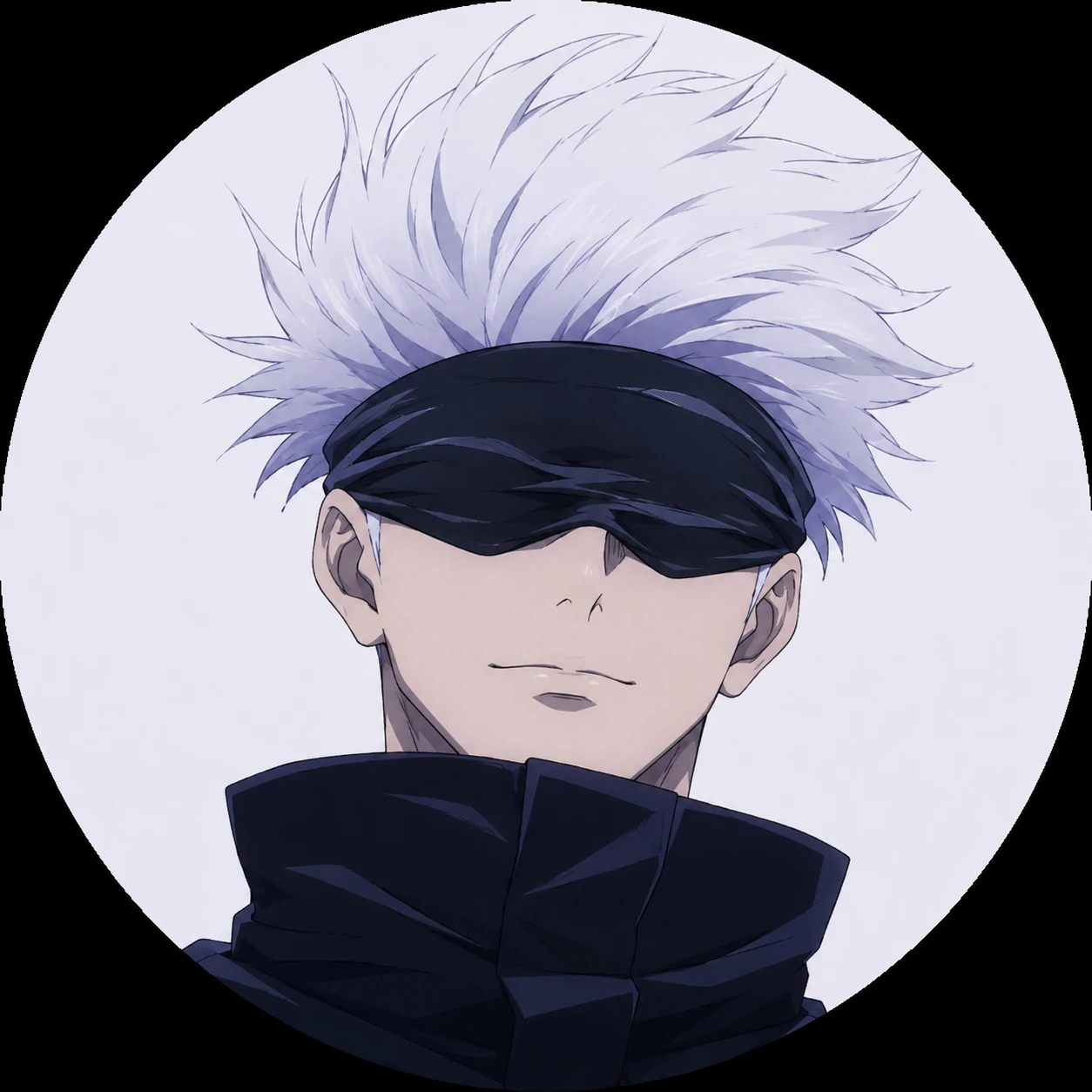 Minimal aesthetic Gojo icon with simple background and centered face crop