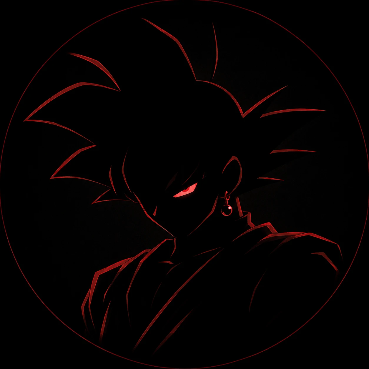 Black Goku PFP minimalist dark silhouette, anime avatar
