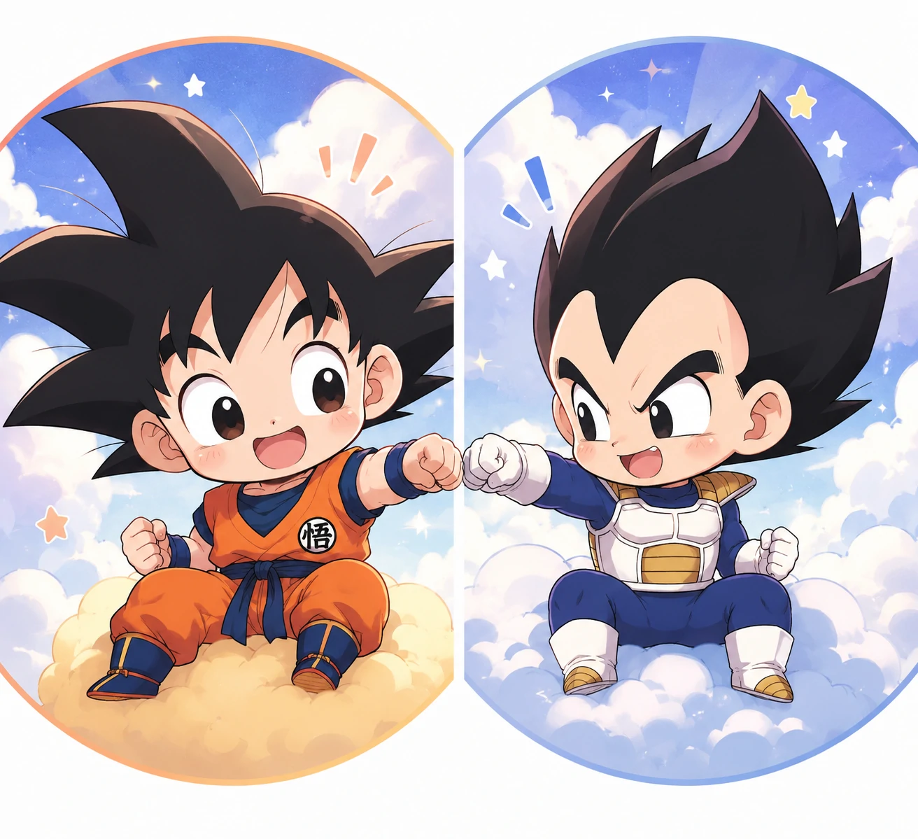 Pride-themed matching Goku and Vegeta PFP duo, anime avatars