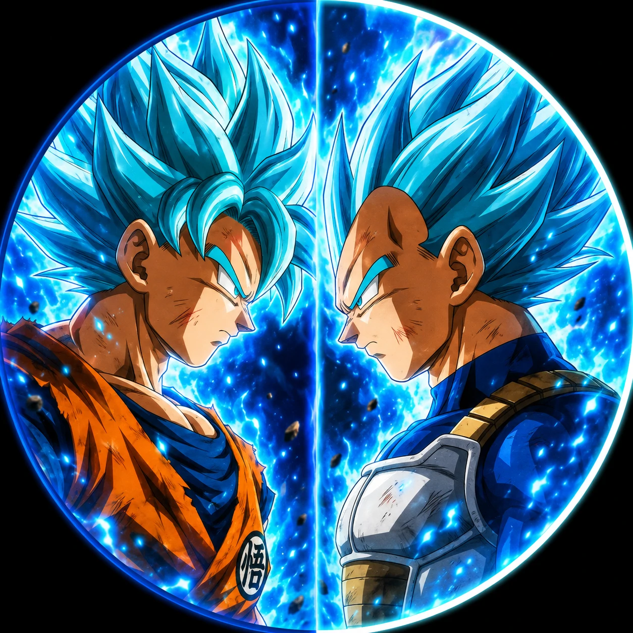 Goku and Vegeta Super Saiyan Blue matching PFP, anime avatars