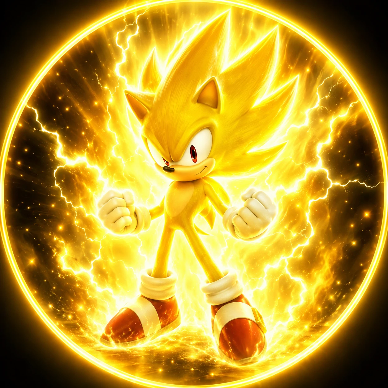 Golden aura Super Sonic icon for gaming accounts.