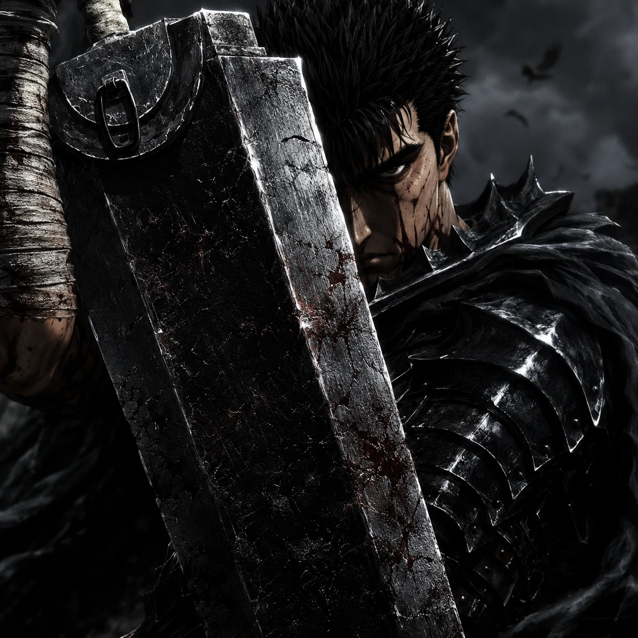 4k guts pfp showing the Dragonslayer sword in crisp detail with Guts
