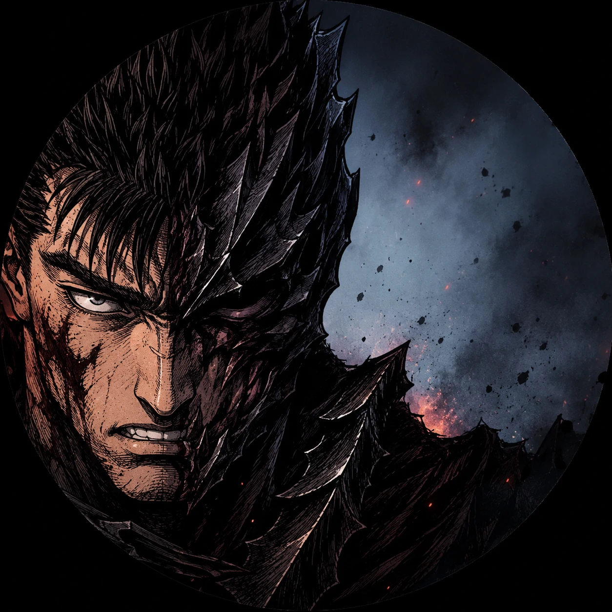 Matching pfp icon of Guts in the berserker armor for the left half of a pair