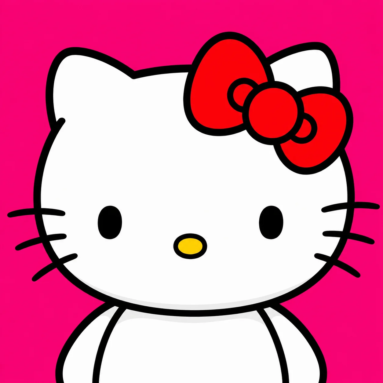 High contrast hello kitty pfp for clear Discord server icon and gaming avatar