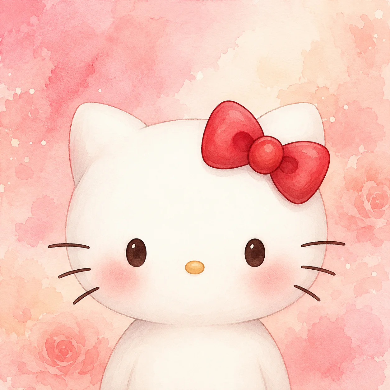 Rose pink hello kitty pfp with coquette blush tones for cute aesthetic Instagram PFP