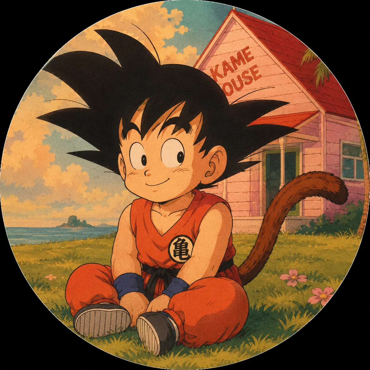 Kid Goku PFP in classic Roshi-style art, cute Dragon Ball avatar