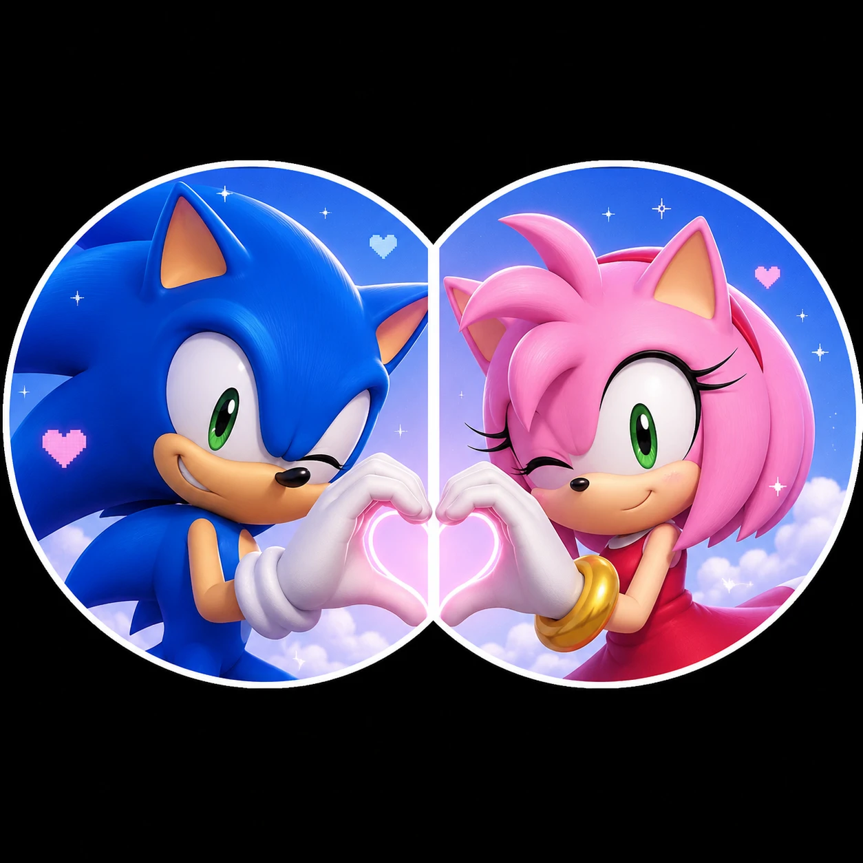 Matching Sonic couple PFP icons for Discord couples.