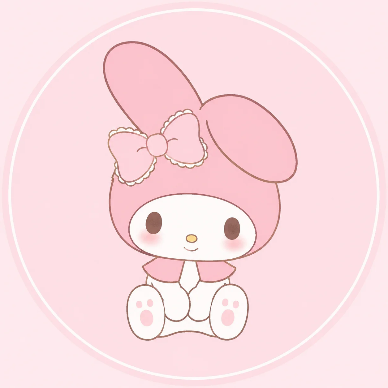 Pastel aesthetic My Melody profile picture with clean background and centered character
