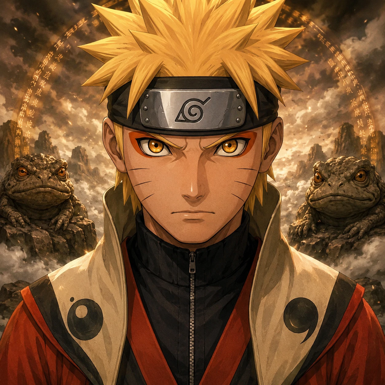 Sage mode Naruto Discord PFP with amber eyes and centered composition