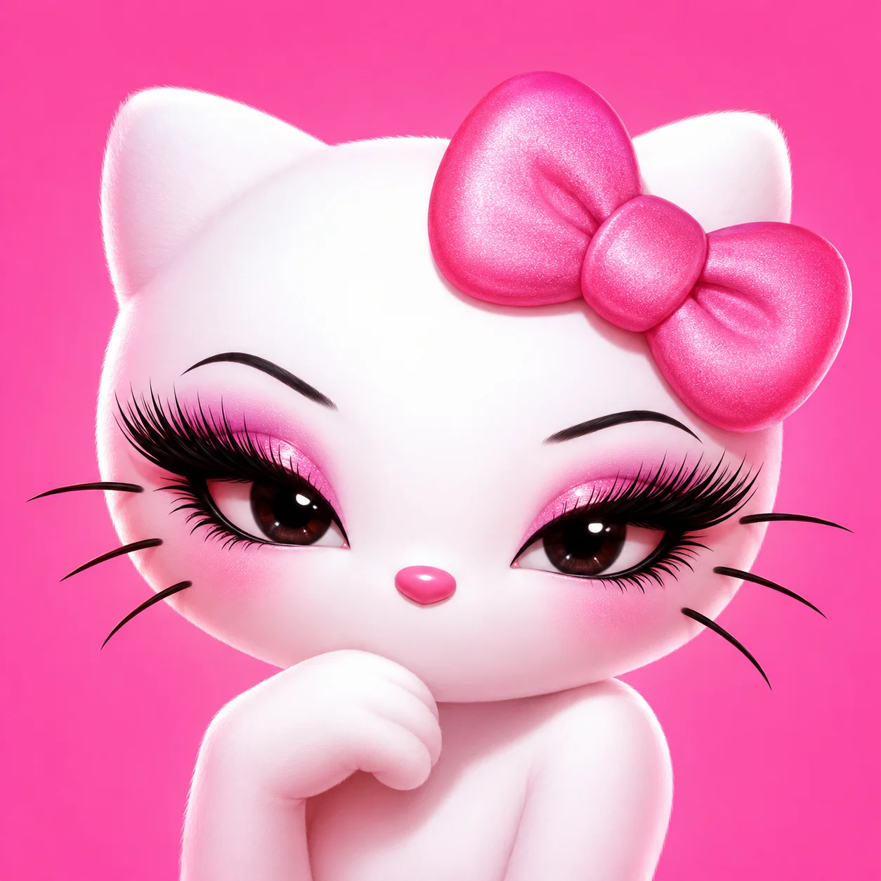Bold lash pink baddie hello kitty pfp for glam confident profile picture icon