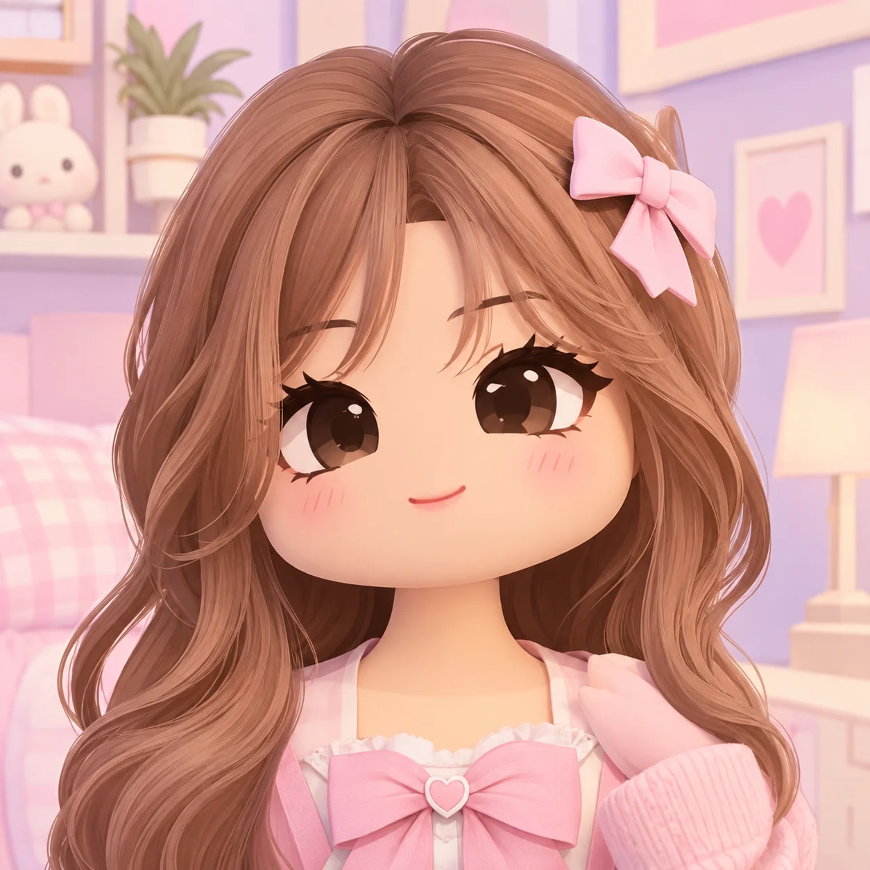 Zepeto preppy pfp with bow outfit and pastel room for aesthetic TikTok and Instagram avatars
