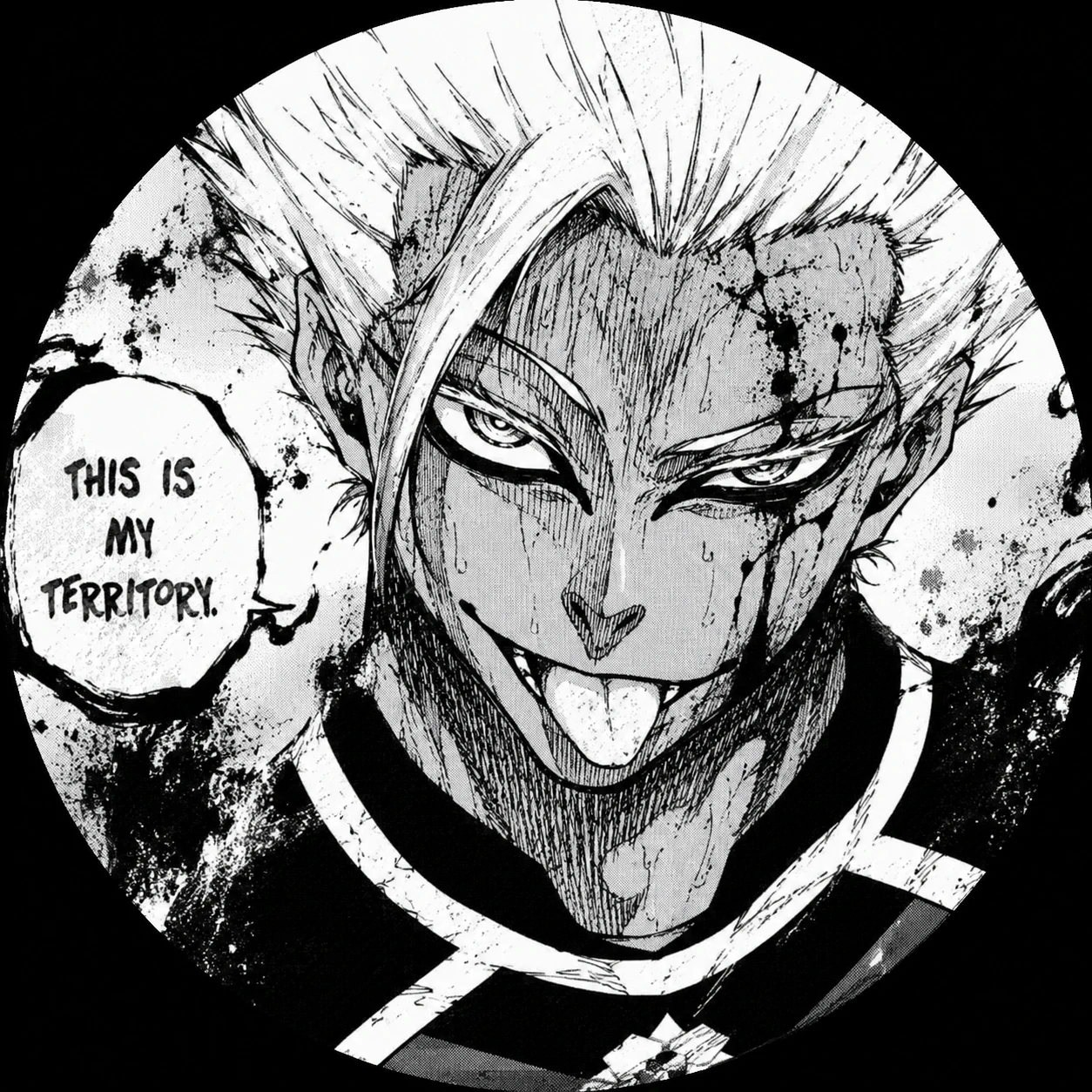 Gritty black and white Shidou manga panel cropped as a PFP