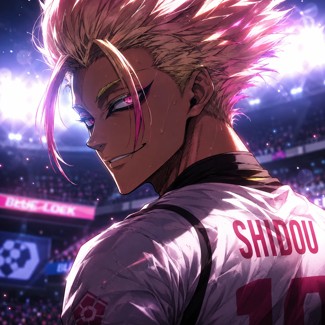 Shidou with bright match lighting in a polished 4K PFP
