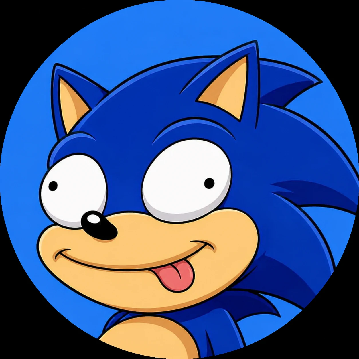 Silly Sonic face icon for casual and meme accounts.