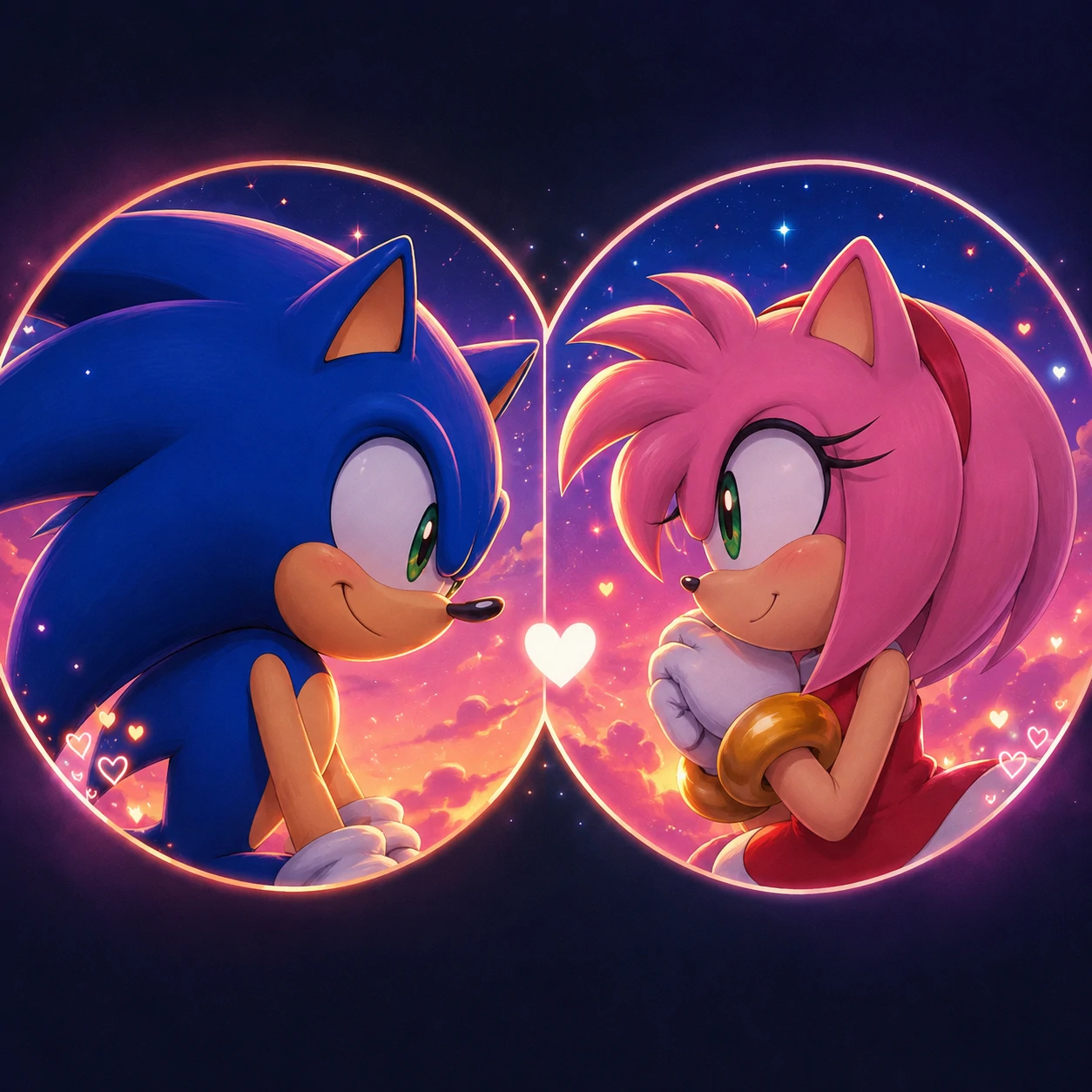 Sonamy matching PFP set with shared glow and framing.