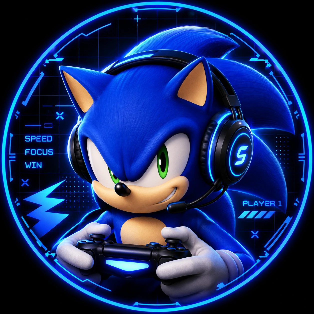 Gaming Sonic PFP ready for Discord gaming communities.